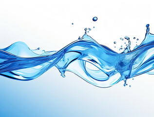 Blue Wave of Water With Bubbles