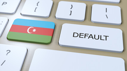 Azerbaijan National Flag and Default Button 3D Illustration