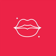 Set of glossy female lips. Pop Art stickers, fashion patches in retro style. Sexy women lips expressing different emotions.