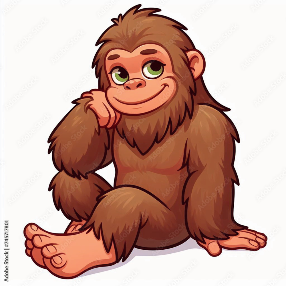 Wall mural Cute Bigfoot Vector Cartoon illustration