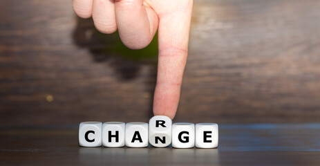 Dice form the words charge and change.