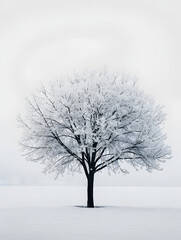 Fototapeta na wymiar a isolated tree in winter