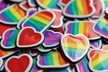 LGBTQ Sticker animated sticker design. Rainbow positivity sticker motive lgbtq pride sticker for shipment diversity Flag illustration. Colored lgbt parade bohemian. Gender speech pantone