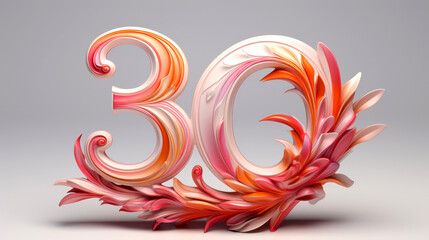 Naklejka premium Abstract Number Three and zero