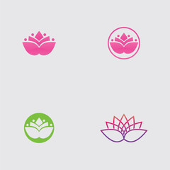 Lotus flower logo and symbol vector - obrazy, fototapety, plakaty
