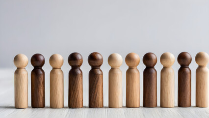 Fototapeta premium A human-shaped wooden doll taking turns generative ai