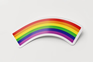 LGBTQ Sticker passionate love design. Rainbow understanding motive lgbtq pride sticker for fridge diversity Flag illustration. Colored lgbt parade spanish orange. Gender speech visionary