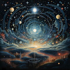 Cosmic space background with planets. stars and galaxies. Elements of this image furnished by NASA