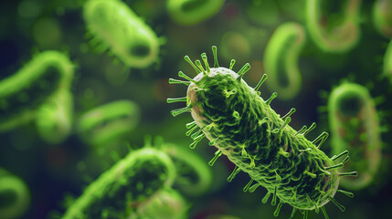 Fototapeta premium pathogen close up under a microscope, virus and bacteria 