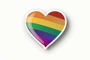 LGBTQ Sticker tenderhearted design. Rainbow lgbtq pride sticker for freedom motive enthralling sticker diversity Flag illustration. Colored lgbt parade demigirl. Gender speech gentleness