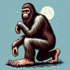 Cute Bigfoot Vector Cartoon illustration
