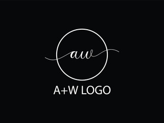 AW Letter Logo Design. fashion clothing modern business logo design with aw new wa creative logo