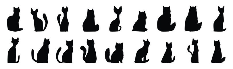 Cat collection - vector silhouette. Cat collection - vector silhouette. - obrazy, fototapety, plakaty