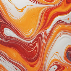 flowing liquid orange and red molten sunrise hues frozen in an abstract futuristic 3d texture isolated on a transparent background 