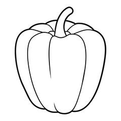 Vector of bell pepper illustration coloring page for kids