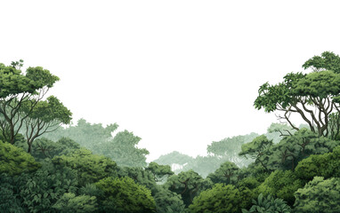 Dense Canopy Offering Refreshing Shade Isolated on Transparent Background PNG.