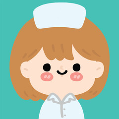cute nurse with smile cartoon drawing.