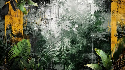 A collage featuring a B&W photo of the Amazon, with lush green and earth tones, highlighting the rainforest's life and promoting conservation.

 - obrazy, fototapety, plakaty