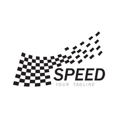 Speed flag logo and symbol  vector image