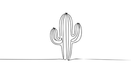 CACTUS LINE ART. Vector cactus. Continuous Line Drawing.