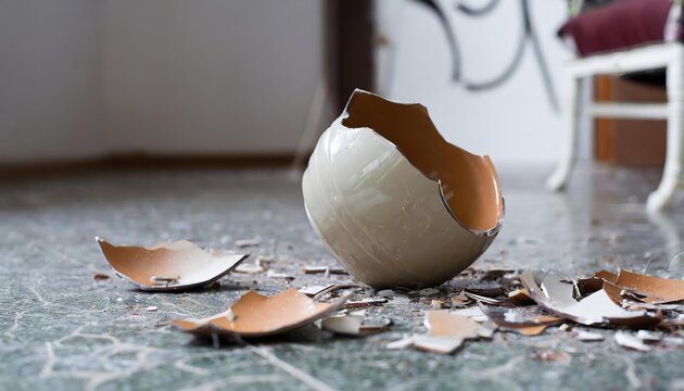 Generated image of broken vase on the floor