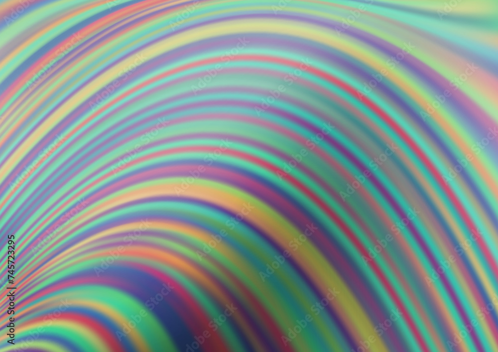 Poster light silver, gray vector pattern with curved circles.