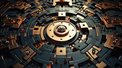 Obraz premium old watch mechanism close up 