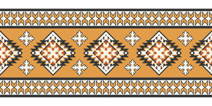 Aztec tribal geometric ethnic seamless pattern. Ethnic oriental stripe border ornament vector. Vintage Native American African Mexican. Traditional ornament. Design textile, fabric, carpet, wrapping.