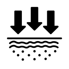 Absorb Arrow Care Glyph Icon