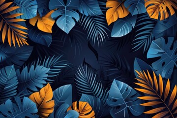 Fototapeta na wymiar Contemporary design with vibrant tropical foliage. Generative Ai.