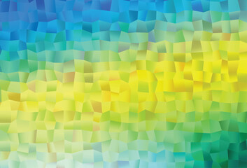Light Blue, Yellow vector pattern with crystals, rectangles.
