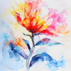 A colorful flower in watercolor style.