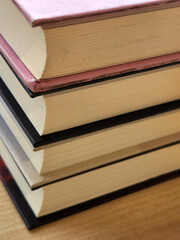 Old books. Stack of old books. Books on the table