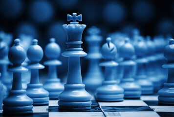 Chess pieces. A chess game symbolizing a new business strategy for the company, Generative AI	