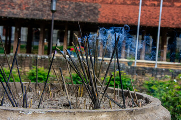 Burning Incense at The Temple of the Sacred Tooth Relic, Kandy, Sri Lanka