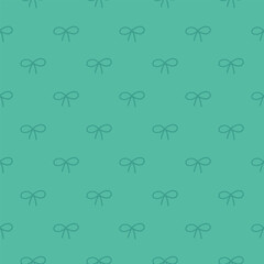 Green seamless pattern with bows