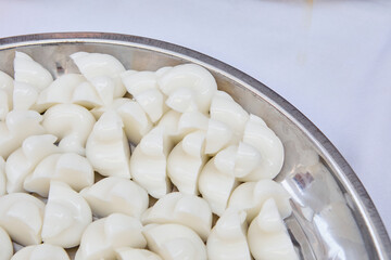 Fototapeta na wymiar Close-up of white coconut jelly in the bowl