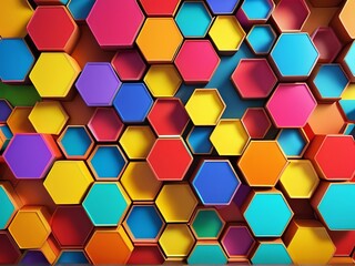 Multicolored Hexagonal Pattern