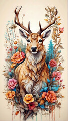 deer in the snow, A beautiful Deer, a brown horse, a white owl, a beautiful fox all in wood nature, mesmerizing beautiful iphone wallpaper iphone Xr colorful and lively
