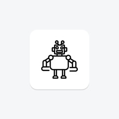 Fototapeta premium Robotics icon, robotics education, robotics engineering, robotics programming, robotics design line icon, editable vector icon, pixel perfect, illustrator ai file