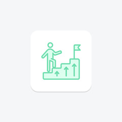 Career Development icon, professional development, career growth, career advancement, career planning duotone line icon, editable vector icon, pixel perfect, illustrator ai file