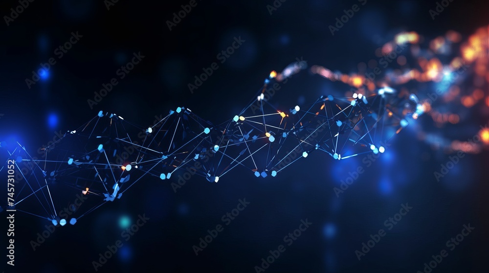 Aufkleber abstract dark and blue digital background. big data digital code, data communication and transfer of