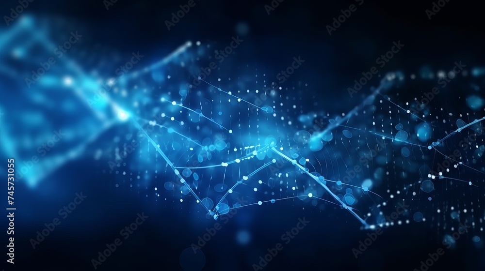 Poster abstract dark and blue digital background. big data digital code, data communication and transfer of