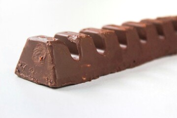a chocolate bar on a white background