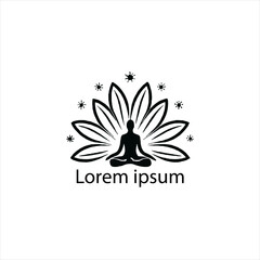 A yoga logo on white background