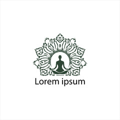 A yoga logo on white background