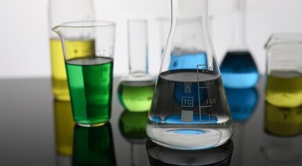 Chemical industry bulb with blue magenta