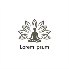 A yoga logo on white background