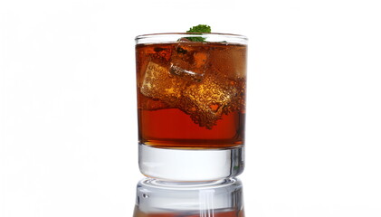 Cocktail whiskey cola with ice