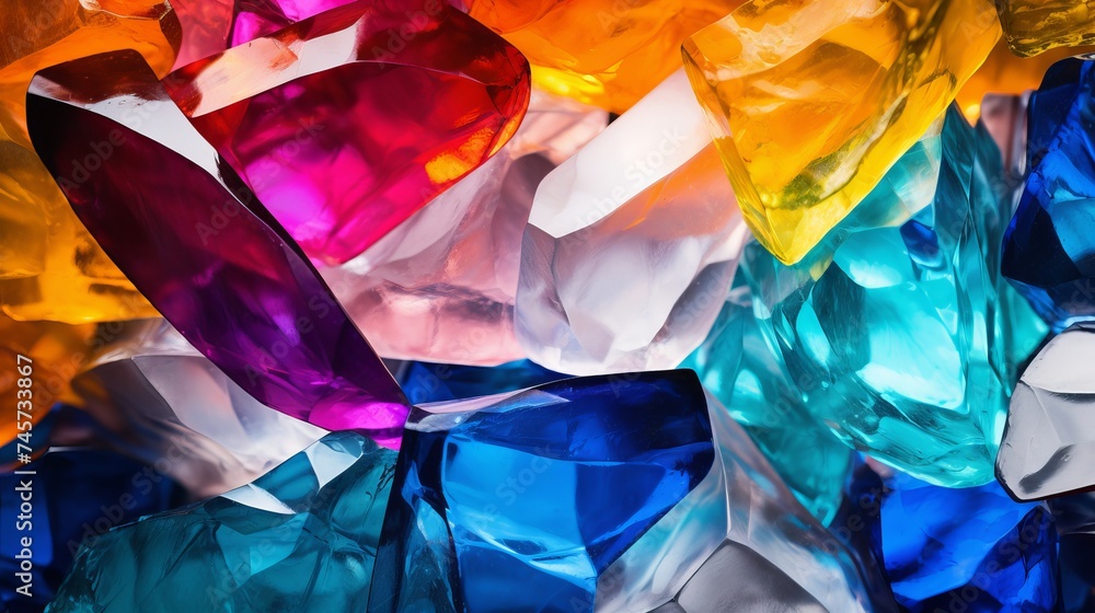 Poster crushed and color glass background / abstract background / recycling for a better tomorrow